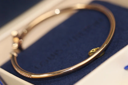 [VA]IDYLLE PINK GOLD OPEN BRACELET DIAMOND PAVED