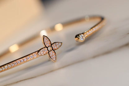 [VA]IDYLLE GOLD OPEN BRACELET DIAMOND PAVED
