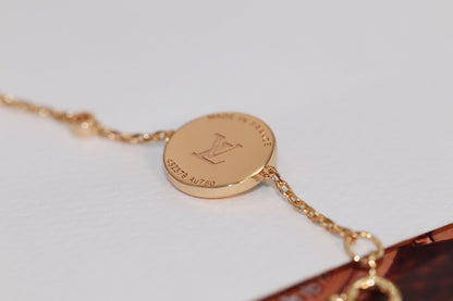 [VA]STAR AND SUN 4 MOTIF PINK GOLD MALACHITE BRACELET