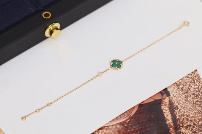 [VA]STAR AND SUN 4 MOTIF PINK GOLD MALACHITE BRACELET