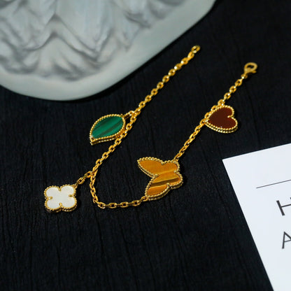 [VA]LUCKY SPRING 5 MOTIF GOLD BRACELET