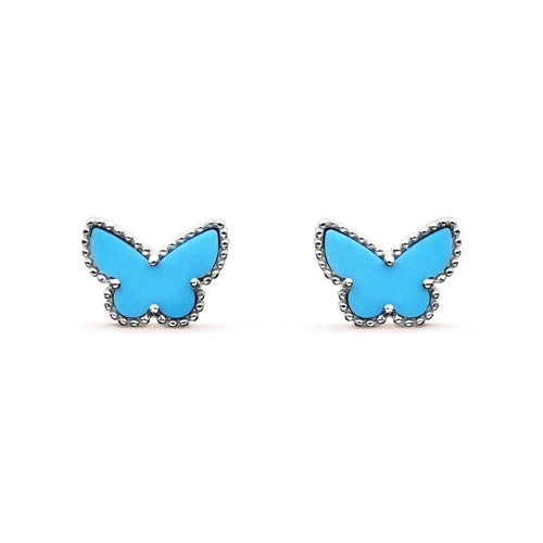 [VA]BUTTERFLY TURQUOISE EARRINGS SILVER