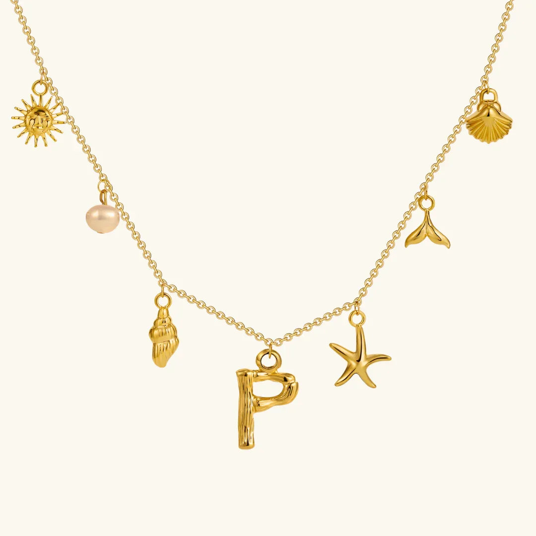 [VA]Avaria Ocean Initial Necklace