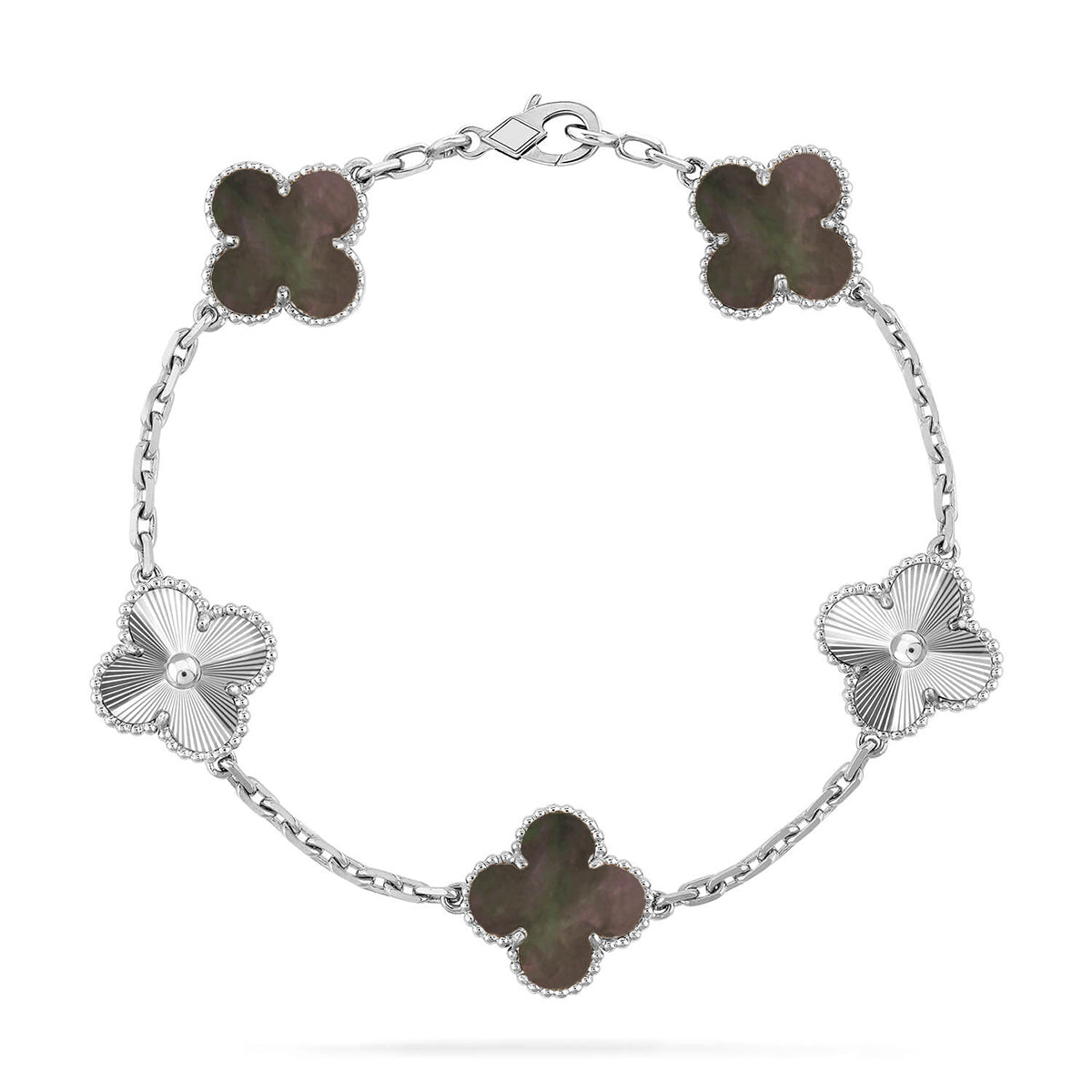 [VA]LUCKY CLOVER 5-MOTIF BRACELET - GREY MOTHER-OF-PEARL COLLECTION