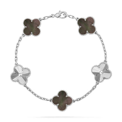 [VA]LUCKY CLOVER 5-MOTIF BRACELET - GREY MOTHER-OF-PEARL COLLECTION