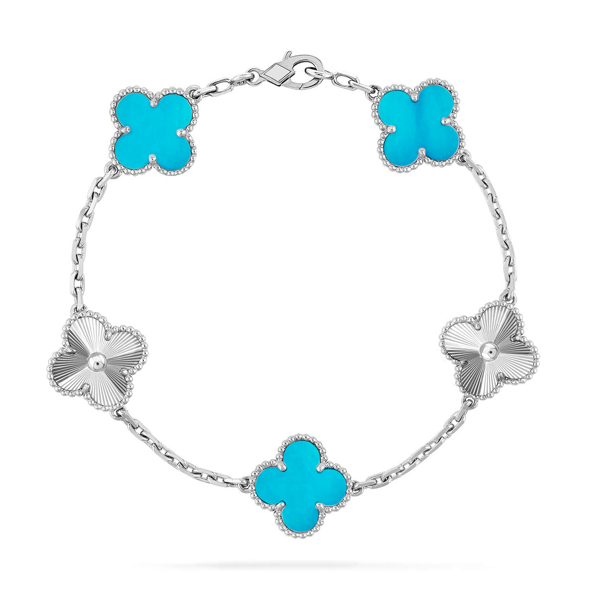 [VA]LUCKY CLOVER 5-MOTIV-ARMBAND - TÜRKIS-KOLLEKTION
