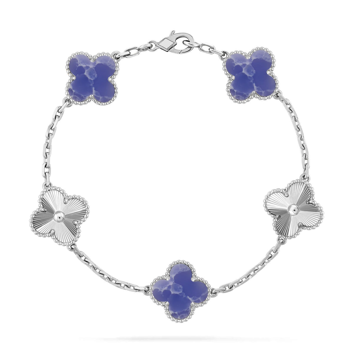 [VA]LUCKY CLOVER 5-MOTIV-ARMBAND - BLUE LARIMAR KOLLEKTION