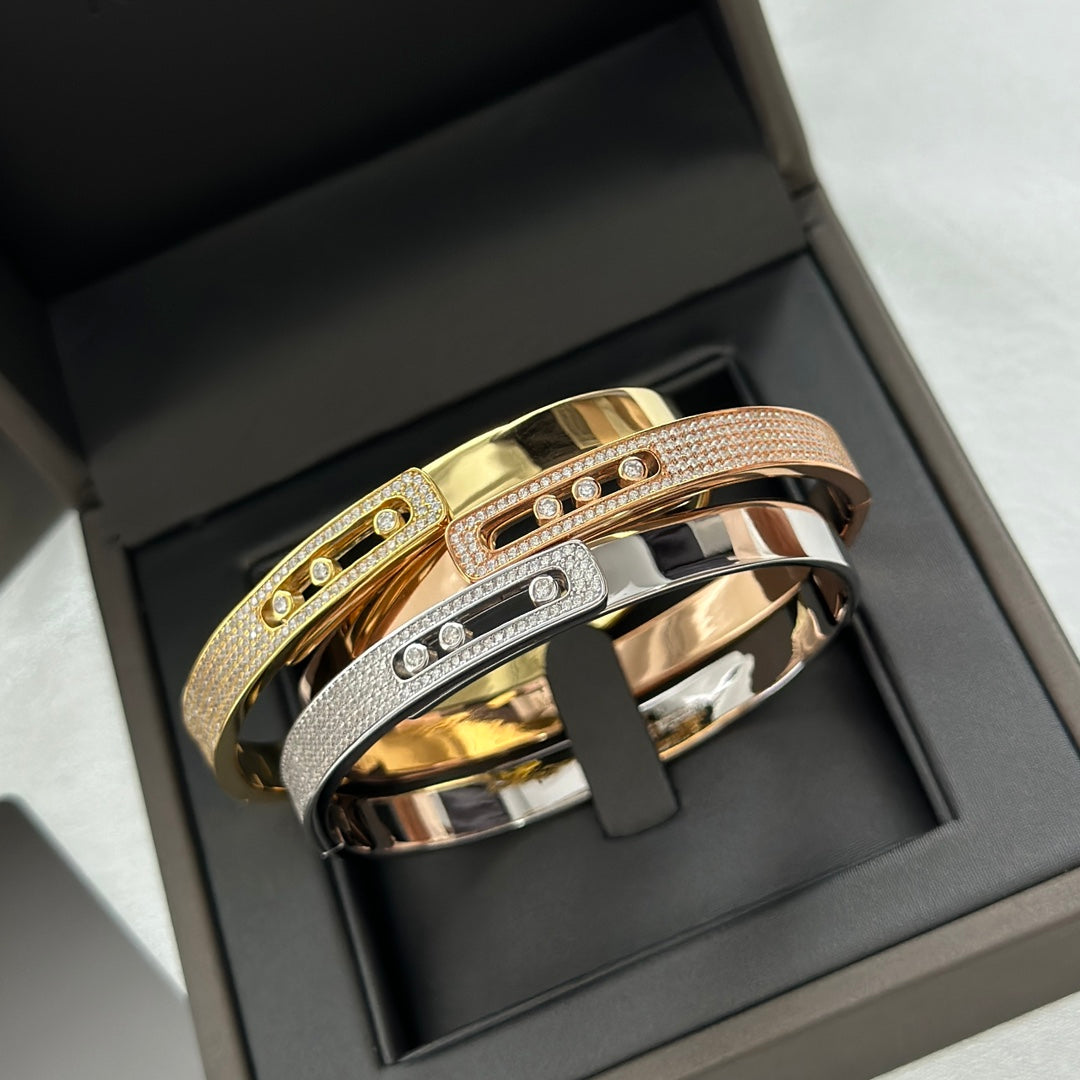 [VA]Move Noa Rose Gold Pavé Diamond Bangle Bracelet