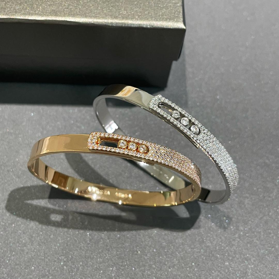 [VA]Move Noa Rose Gold Pavé Diamond Bangle Bracelet