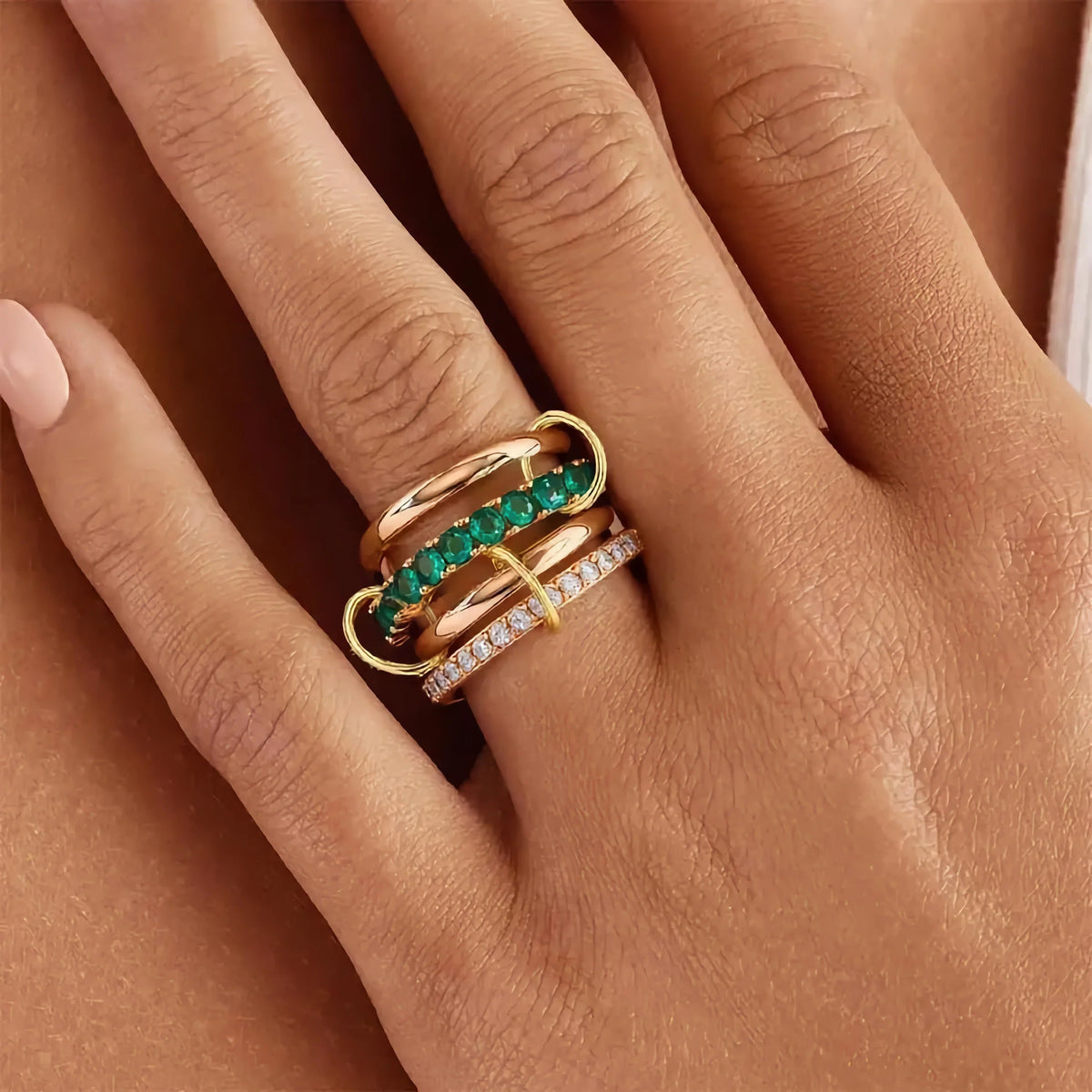 [VA]Imani Stacked Diamond Ring