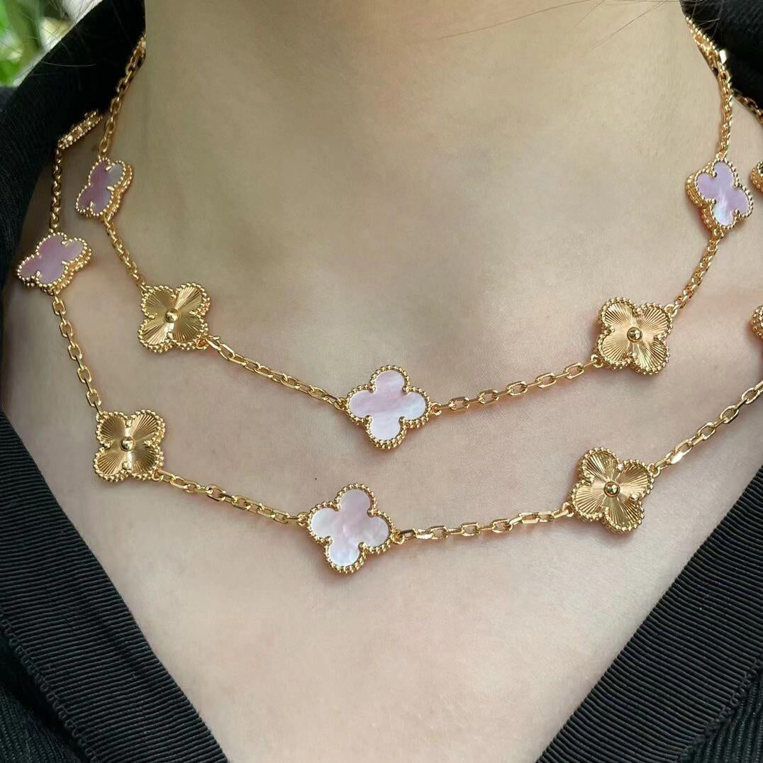 [VA]CLOVER 20 MOTIVE LASER PINK PERLMUTT HALSKETTE
