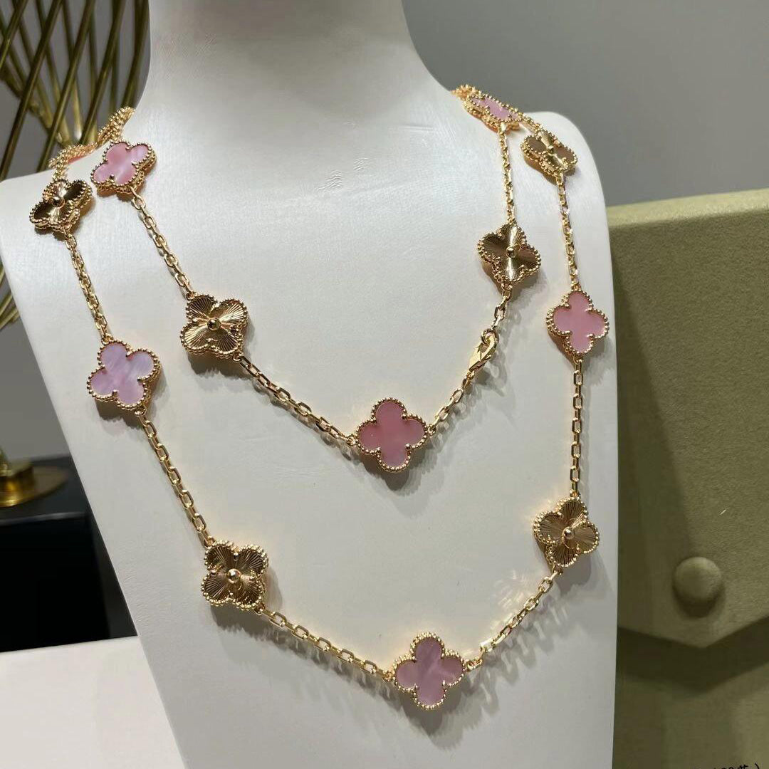 [VA]CLOVER 20 MOTIVE LASER PINK PERLMUTT HALSKETTE