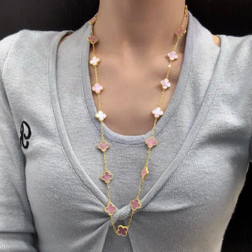 [VA]CLOVER 20 MOTIVE HALSKETTE ROSA PERLMUTT