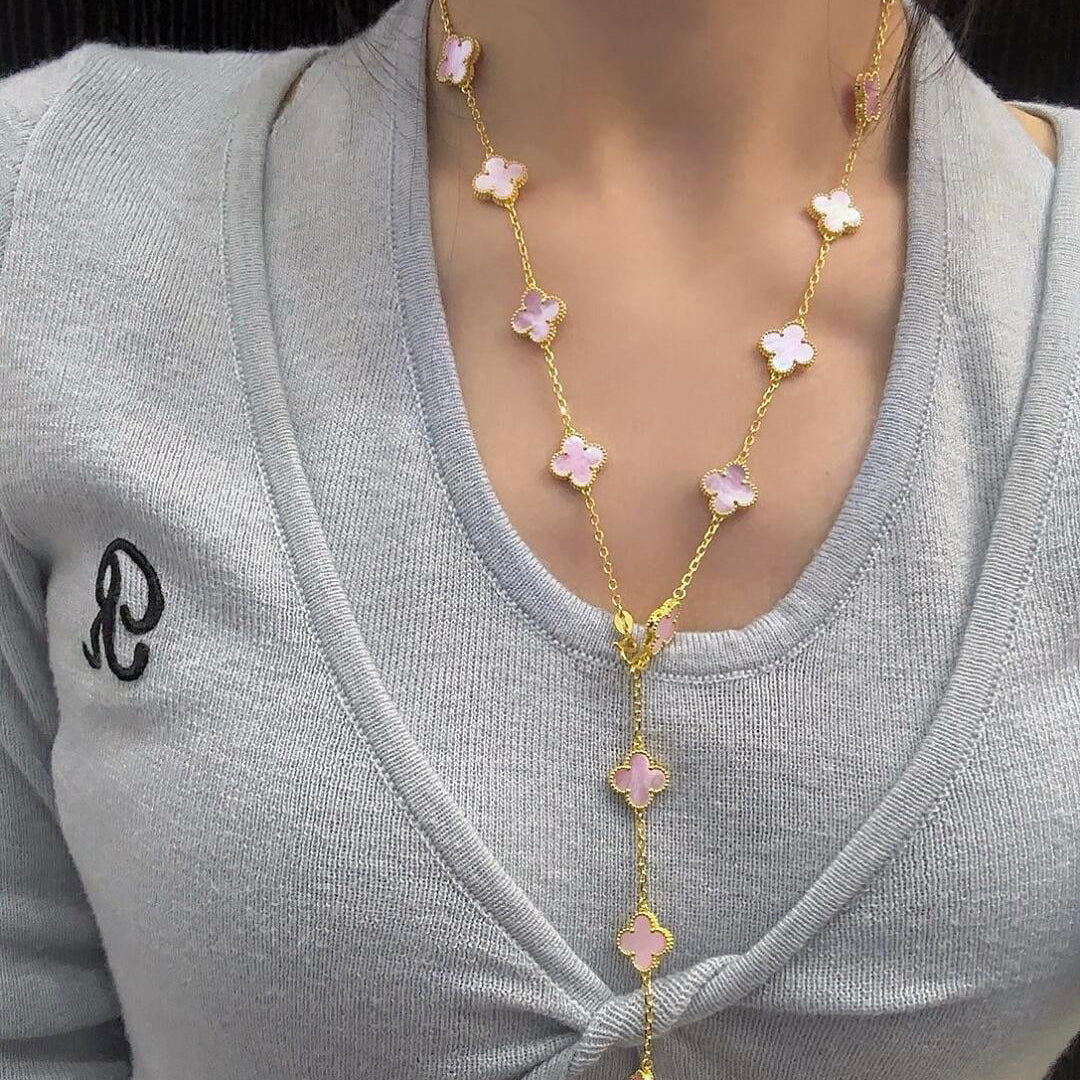 [VA]CLOVER 20 MOTIVE HALSKETTE ROSA PERLMUTT