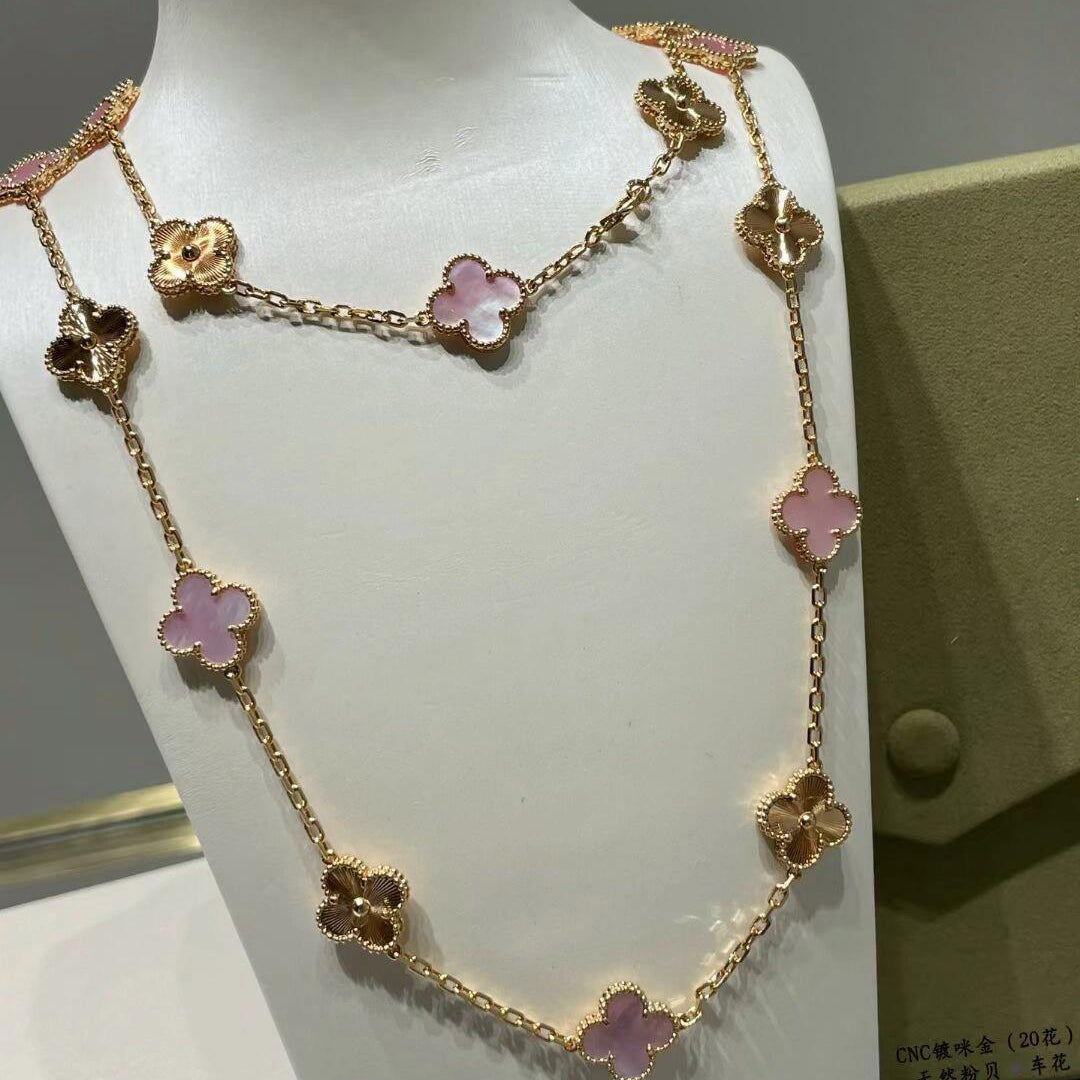 [VA]CLOVER 20 MOTIVE LASER PINK PERLMUTT HALSKETTE