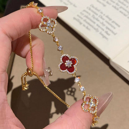[VA]CLOVER 5 MOTIF PINK BLUE RED WHITE BRACELET