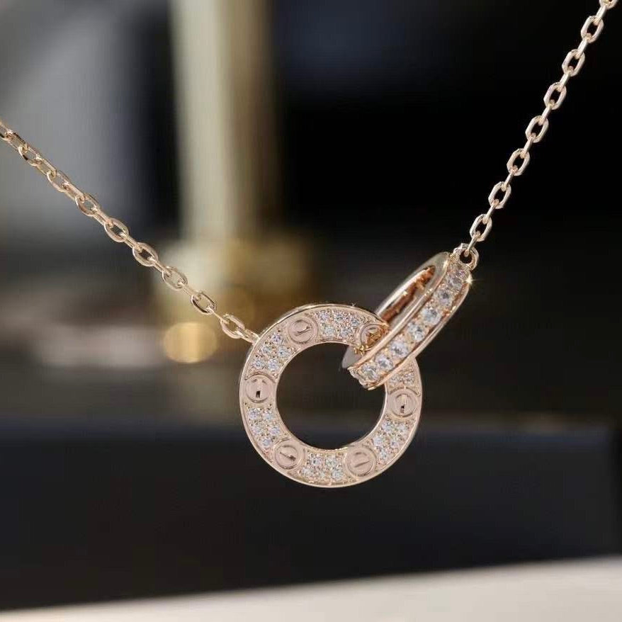 [VA]LOVE 7,6 MM HALSKETTE ROSÉGOLD UND SILBER VOLL DIAMANTBESATZ