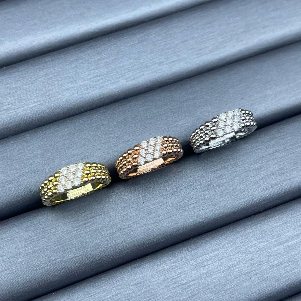 [VA]SCHMALER PERLRING MIT DIAMANTEN