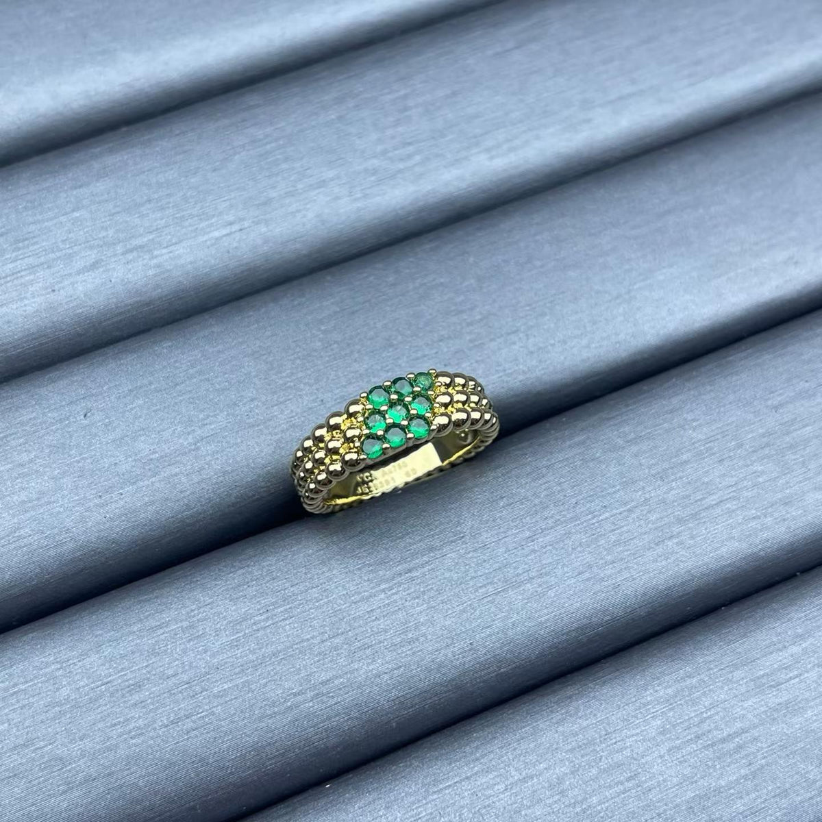 [VA]SCHMALER PERLRING MIT DIAMANTEN