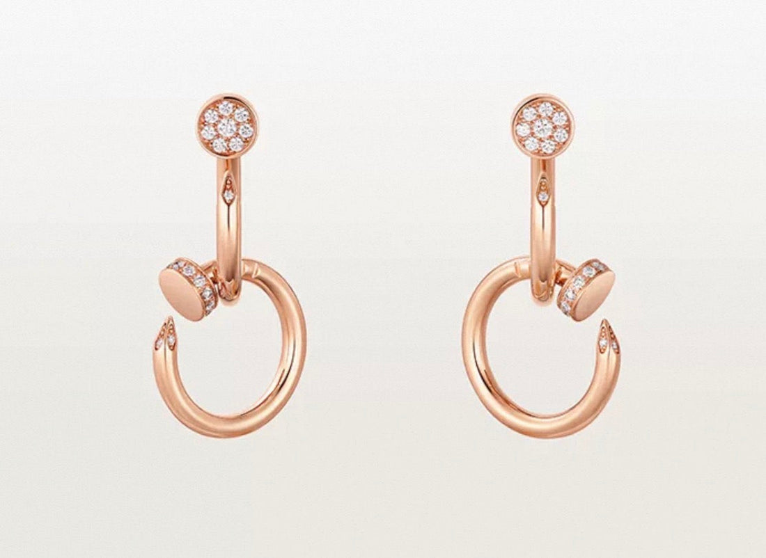 [VA]NAIL COLLECTION DIAMOND-SET DOUBLE-HOOP-OHRRINGE