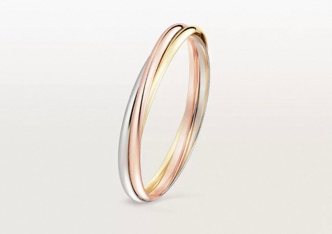 [Super-r13]TRINITY KOLLEKTION KLASSISCHER DREIFARBIGER GOLD-DREIFACHREIFEN-ARMBEIGEN