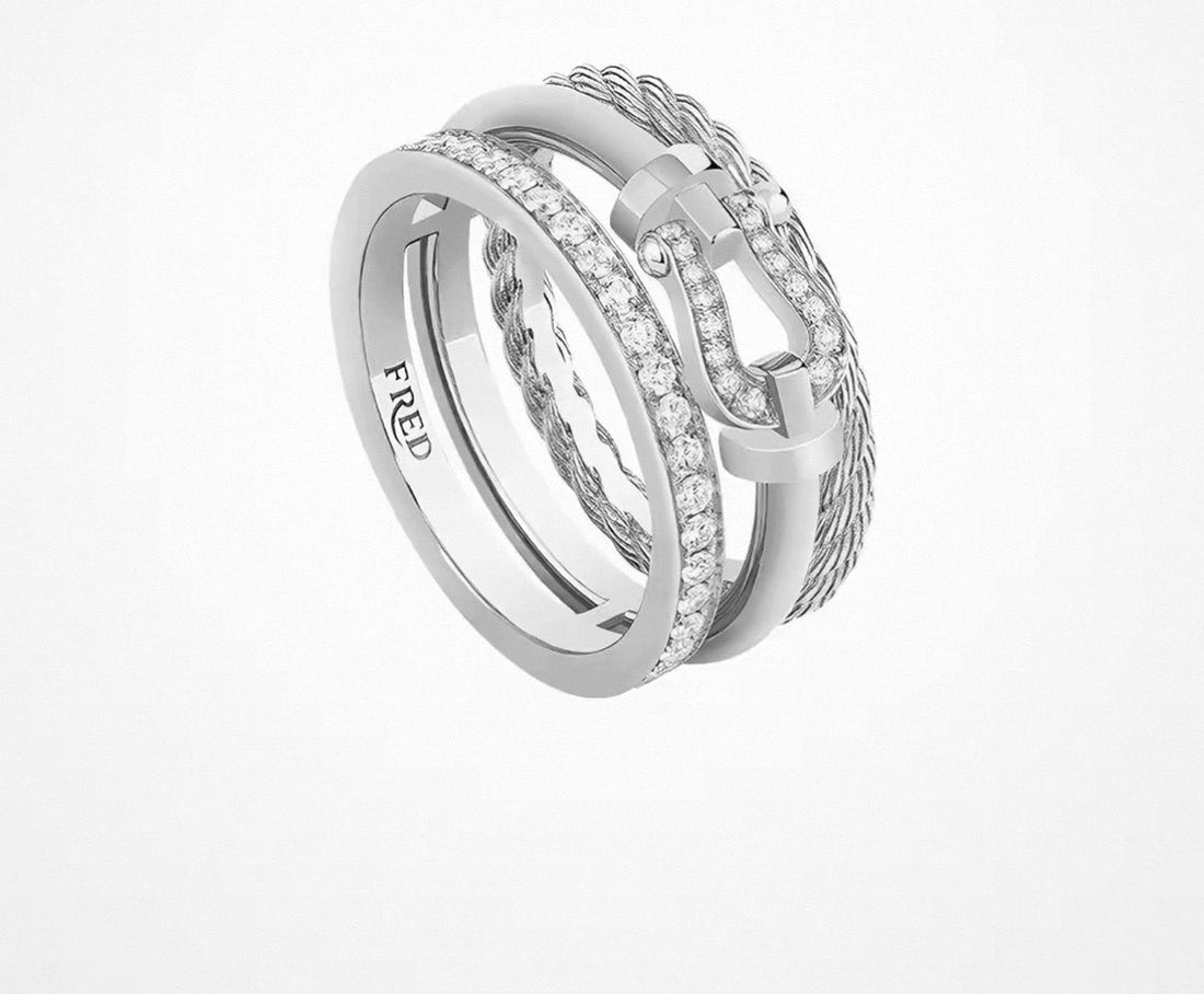 [VA]FORCE 10 RISE SERIE GROSSER DIAMANT-HALB-RING AUS 18 KARAT GOLD