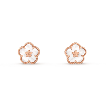 [VA]ラッキー ピンクゴールド ホワイトマザーオブパール ピアス