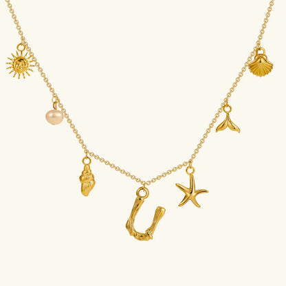 [VA]Avaria Ocean Initial Necklace
