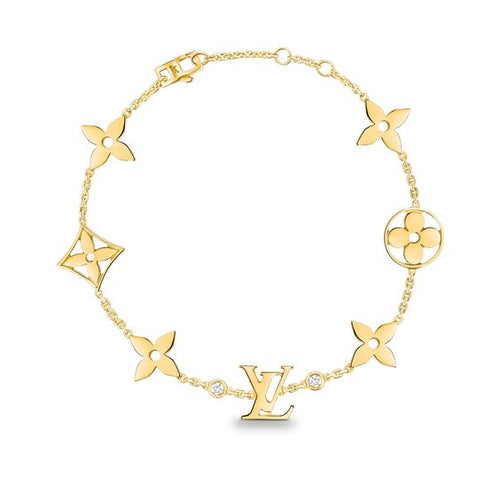 [VA]STAR AND SUN 7 MOTIFS GOLD BRACELET