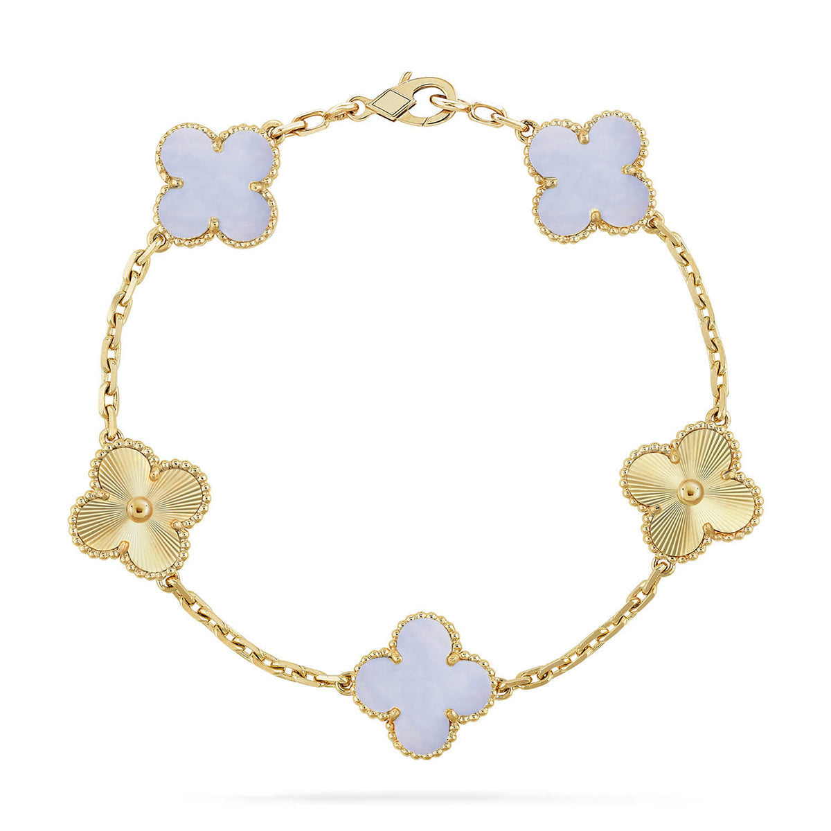 [VA]LUCKY CLOVER 5-MOTIV-ARMBAND - KOLLEKTION VIOLETTES CHALCEDON