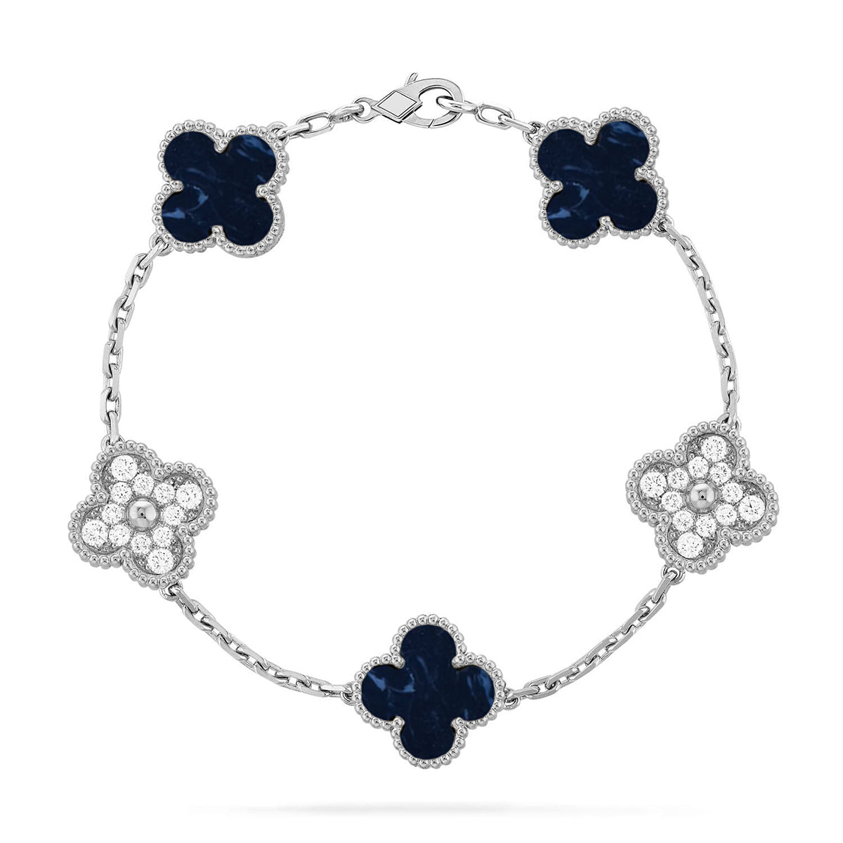 [VA]LUCKY CLOVER 5-MOTIF BRACELET - PIETERSITE COLLECTION