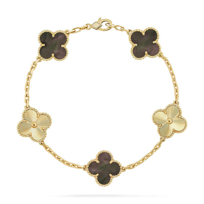 [VA]LUCKY CLOVER 5-MOTIF BRACELET - GREY MOTHER-OF-PEARL COLLECTION