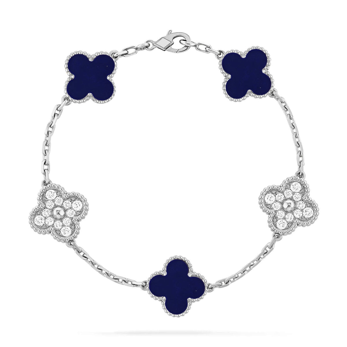 [VA]LUCKY CLOVER 5-MOTIV-ARMBAND - LAPISLAZULI-KOLLEKTION