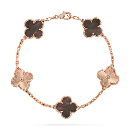[VA]LUCKY CLOVER 5-MOTIF BRACELET - GREY MOTHER-OF-PEARL COLLECTION