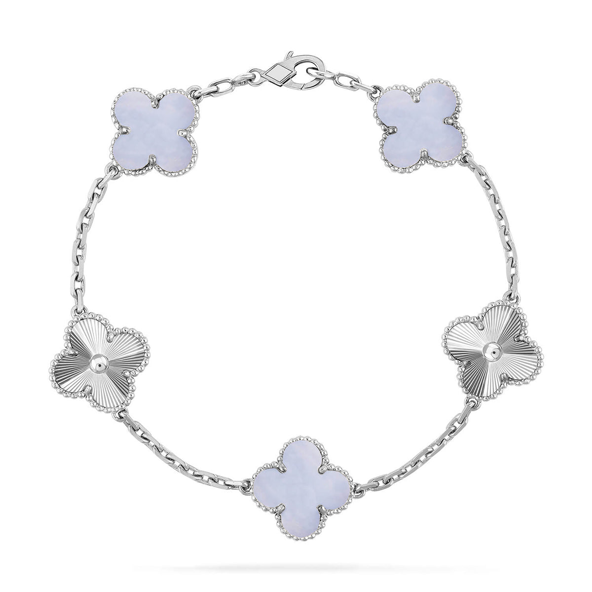 [VA]LUCKY CLOVER 5-MOTIV-ARMBAND - KOLLEKTION VIOLETTES CHALCEDON
