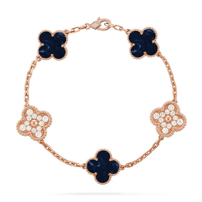 [VA]LUCKY CLOVER 5-MOTIF BRACELET - PIETERSITE COLLECTION