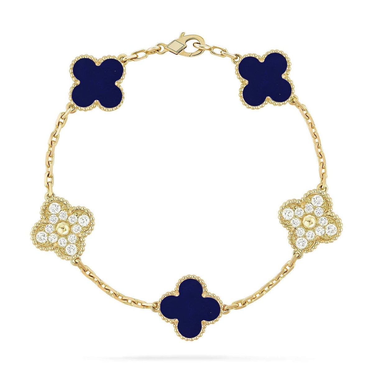 [VA]LUCKY CLOVER 5-MOTIV-ARMBAND - LAPISLAZULI-KOLLEKTION