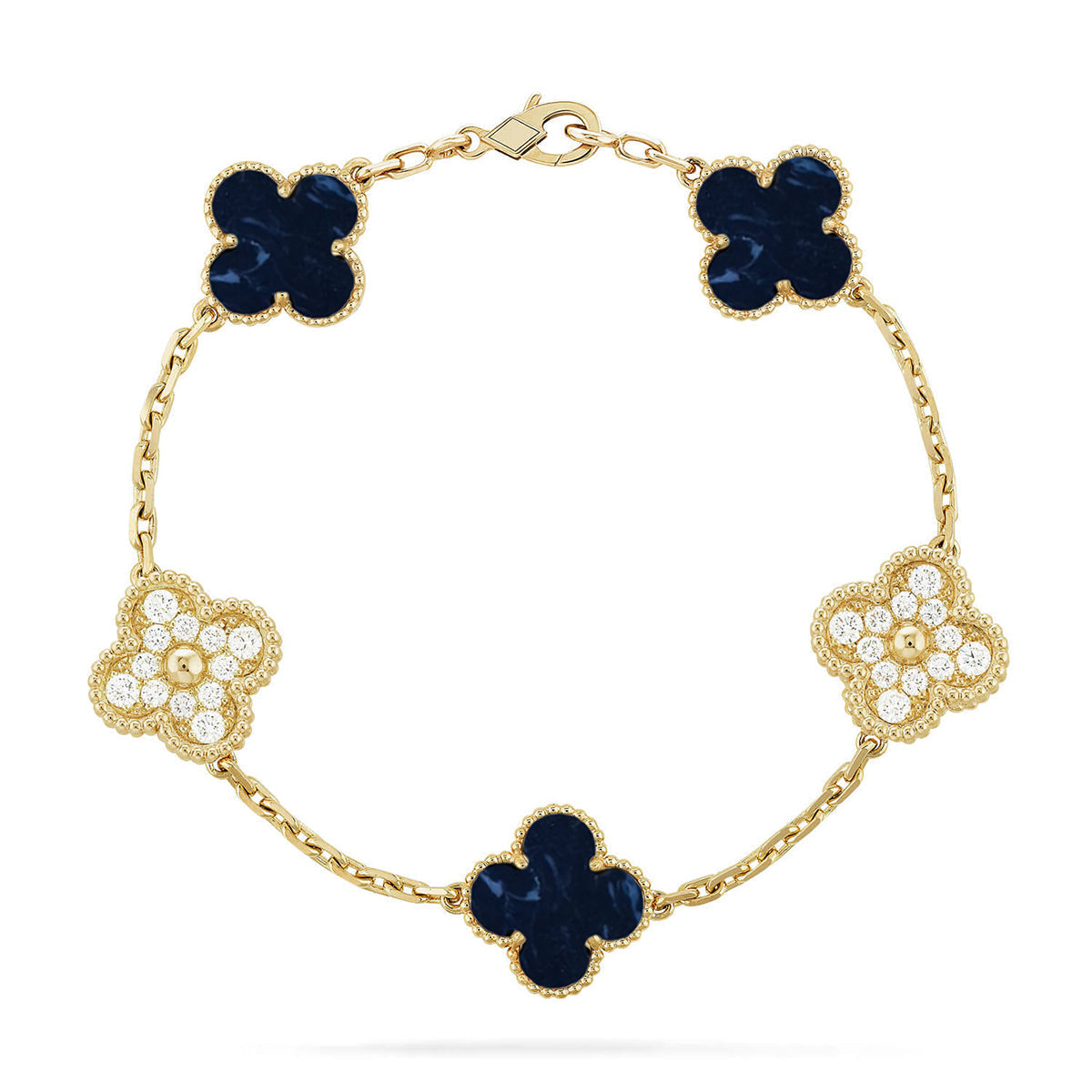 [VA]LUCKY CLOVER 5-MOTIF BRACELET - PIETERSITE COLLECTION