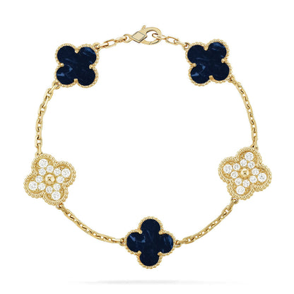 [VA]LUCKY CLOVER 5-MOTIF BRACELET - PIETERSITE COLLECTION