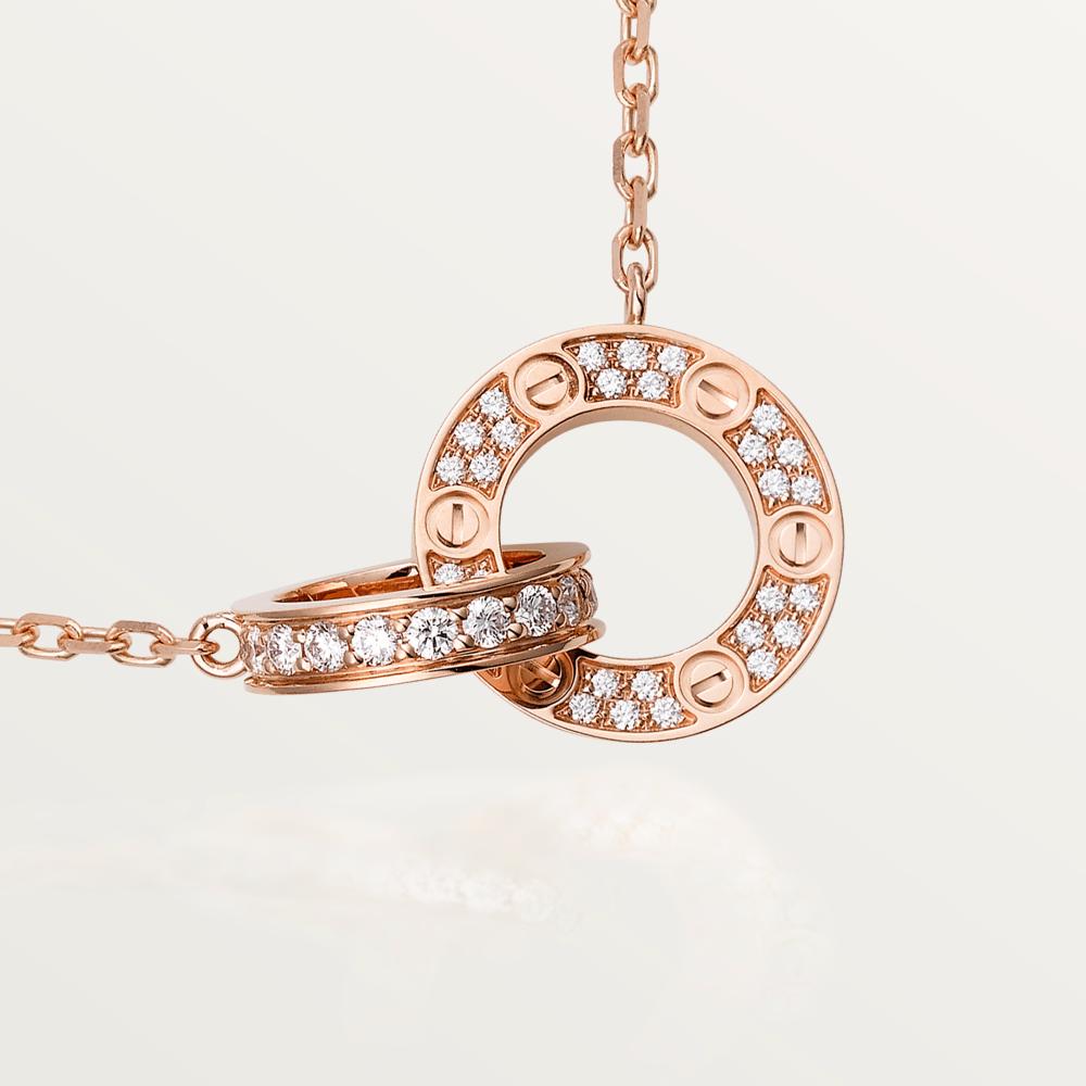 [VA]LOVE 7,6 MM HALSKETTE ROSÉGOLD UND SILBER VOLL DIAMANTBESATZ