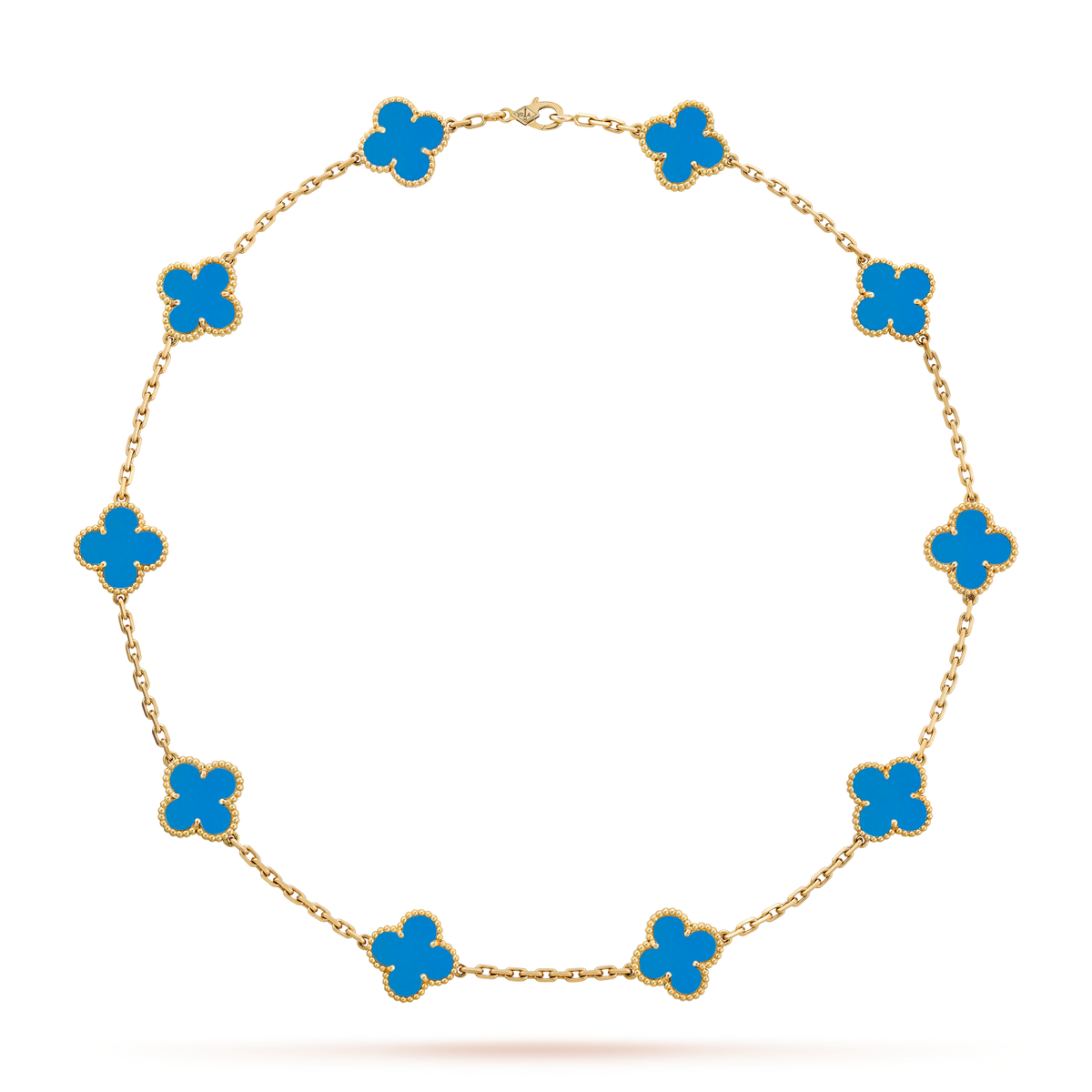 [VA]CLOVER 10-MOTIV-HALSKETTE AUS BLAUEM ACHAT