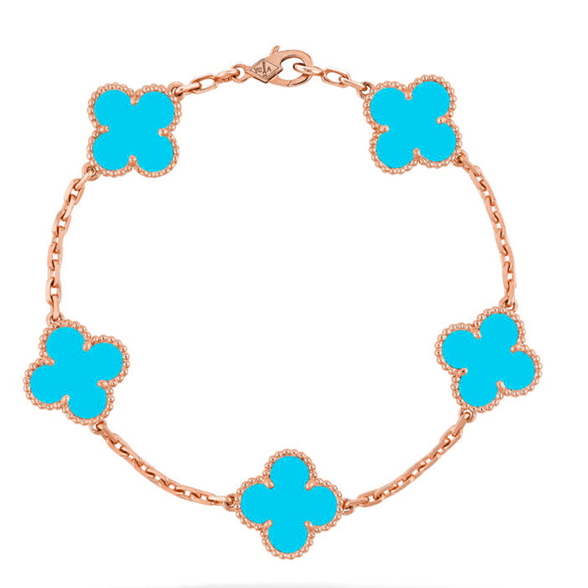 [VA]LUCKY CLOVER 5-MOTIV-ARMBAND - TÜRKIS-KOLLEKTION