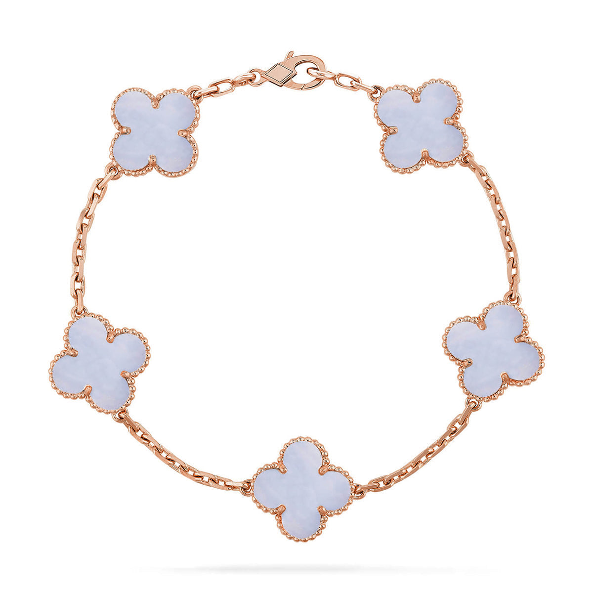 [VA]LUCKY CLOVER 5-MOTIV-ARMBAND - KOLLEKTION VIOLETTES CHALCEDON