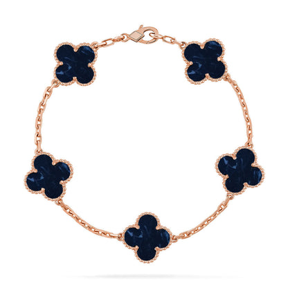 [VA]LUCKY CLOVER 5-MOTIF BRACELET - PIETERSITE COLLECTION