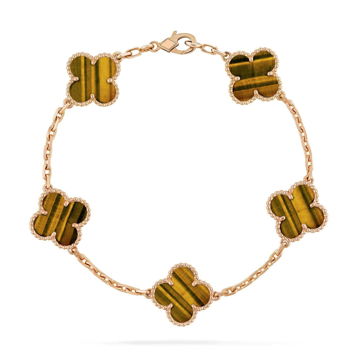 [VA]LUCKY CLOVER 5-MOTIF BRACELET -  TIGER’S EYE COLLECTION