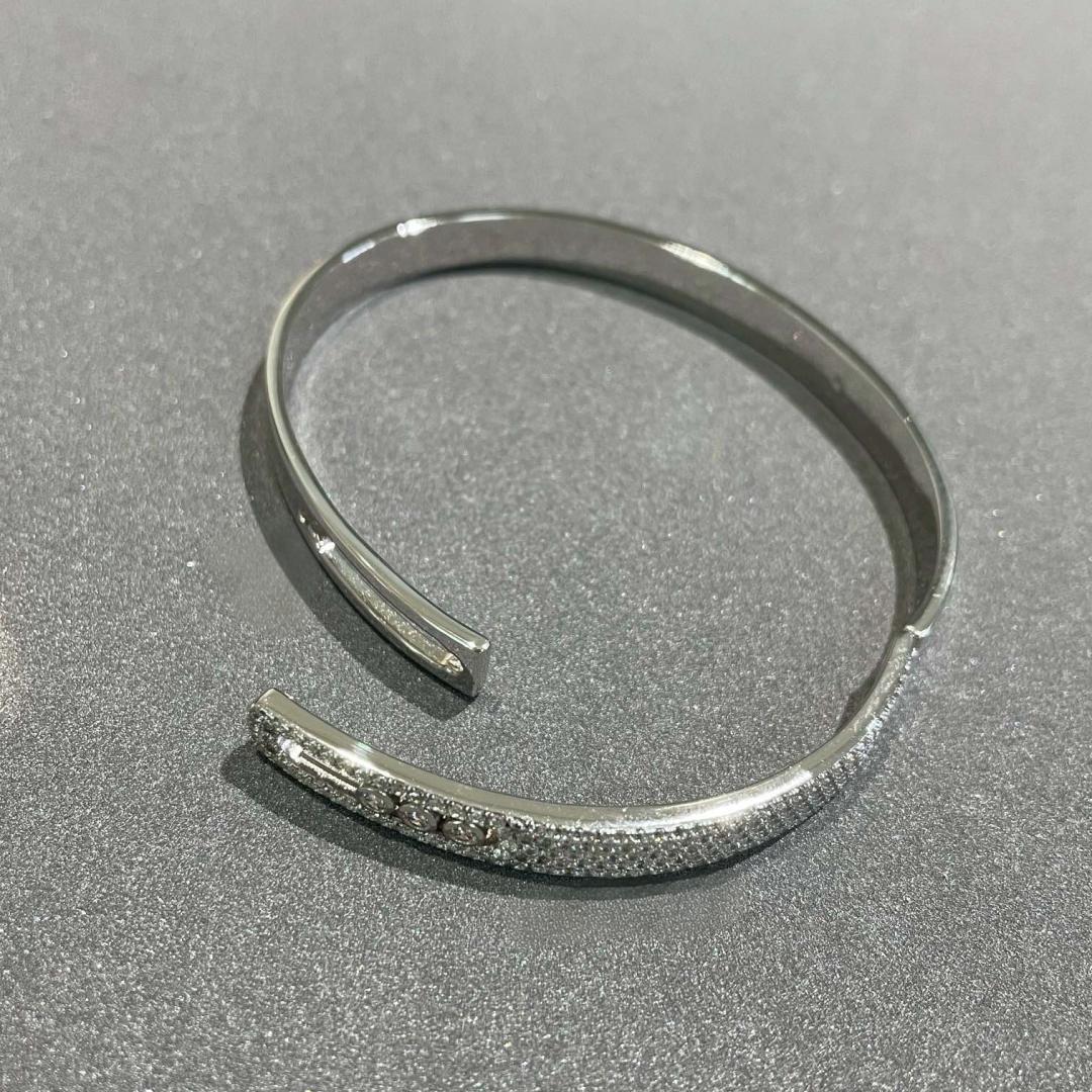[VA]Move Noa Rose Gold Pavé Diamond Bangle Bracelet