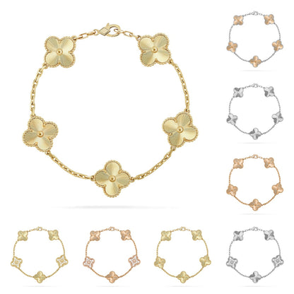 [VA]LUCKY CLOVER 5-MOTIF BRACELET - LASER COLLECTION