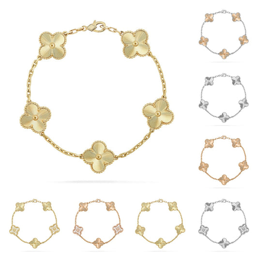 [VA]LUCKY CLOVER 5-MOTIF BRACELET - LASER COLLECTION
