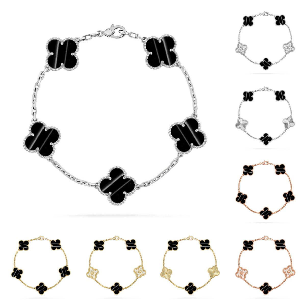 [VA]LUCKY CLOVER 5-MOTIV-ARMBAND - PULSE STONE KOLLEKTION
