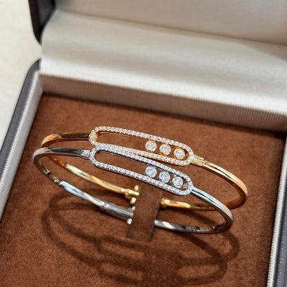 [VA]Move Pavé Diamond Bangle Bracelet M